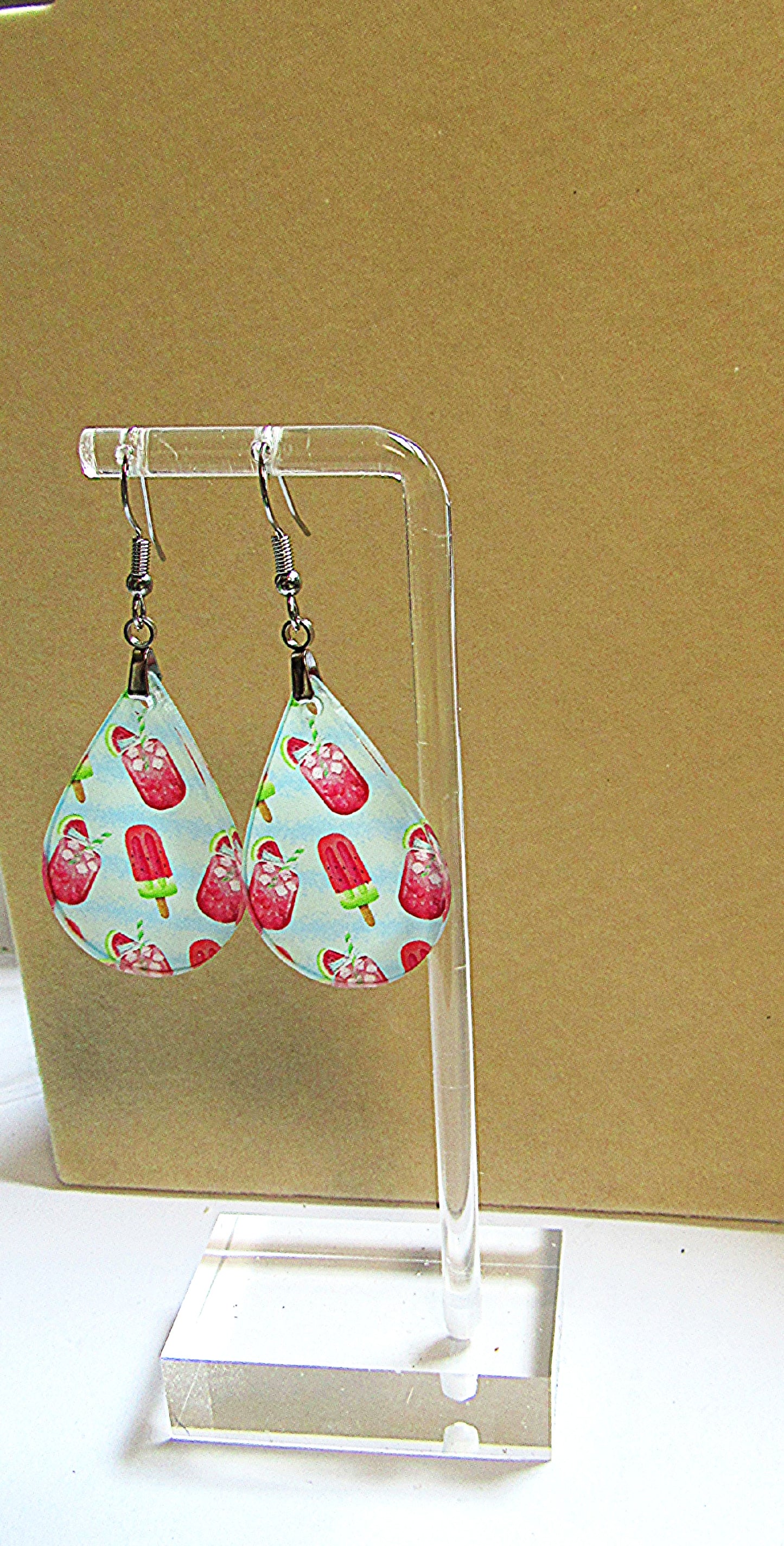 Acrylic Teardrop Shaped Sublimated Earrings