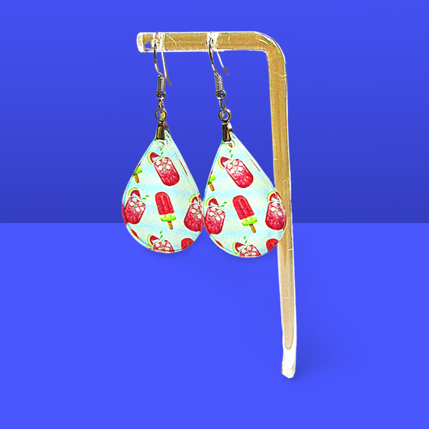 Acrylic Teardrop Shaped Sublimated Earrings