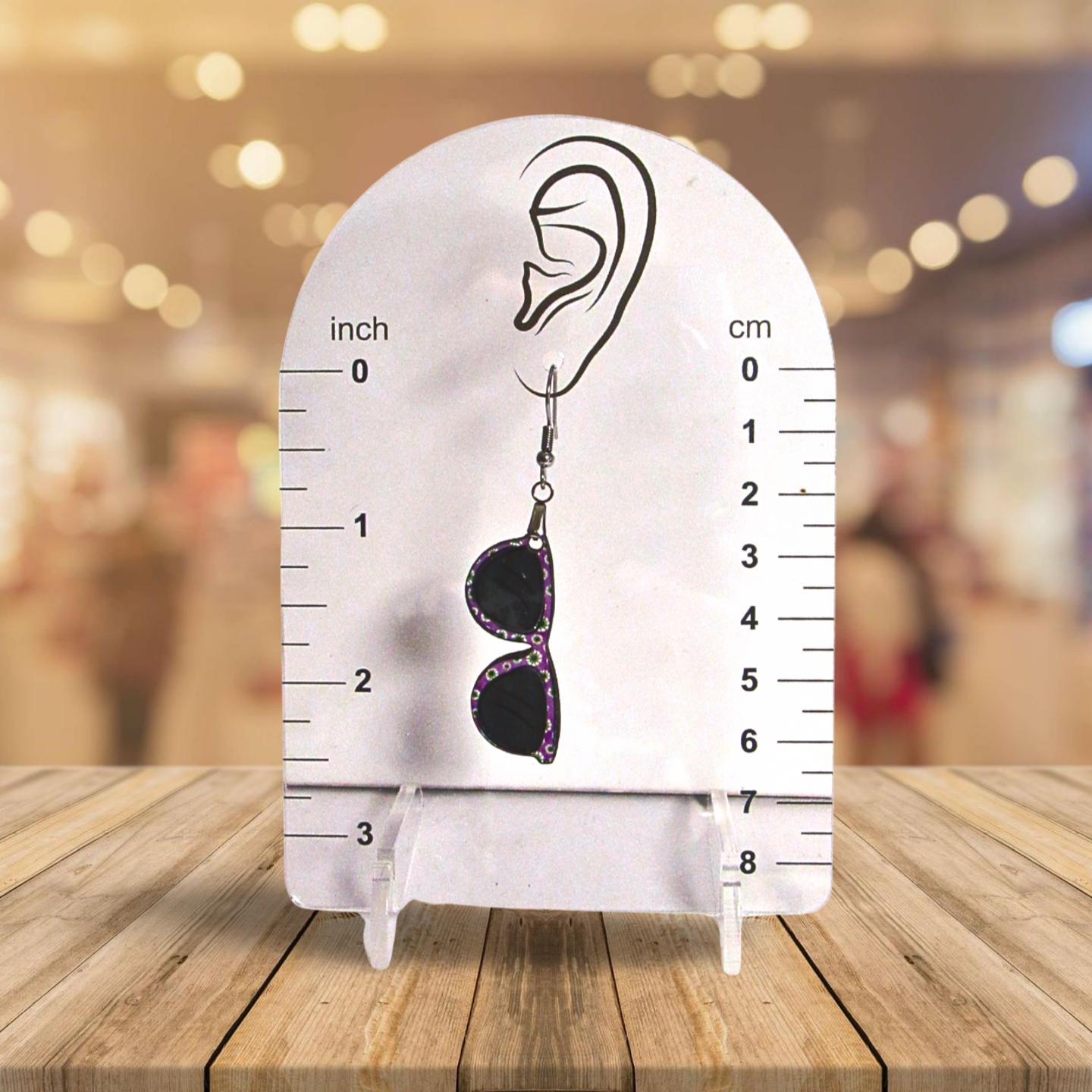 Sunglass Shaped Sublimated Earrings 1.5 inch