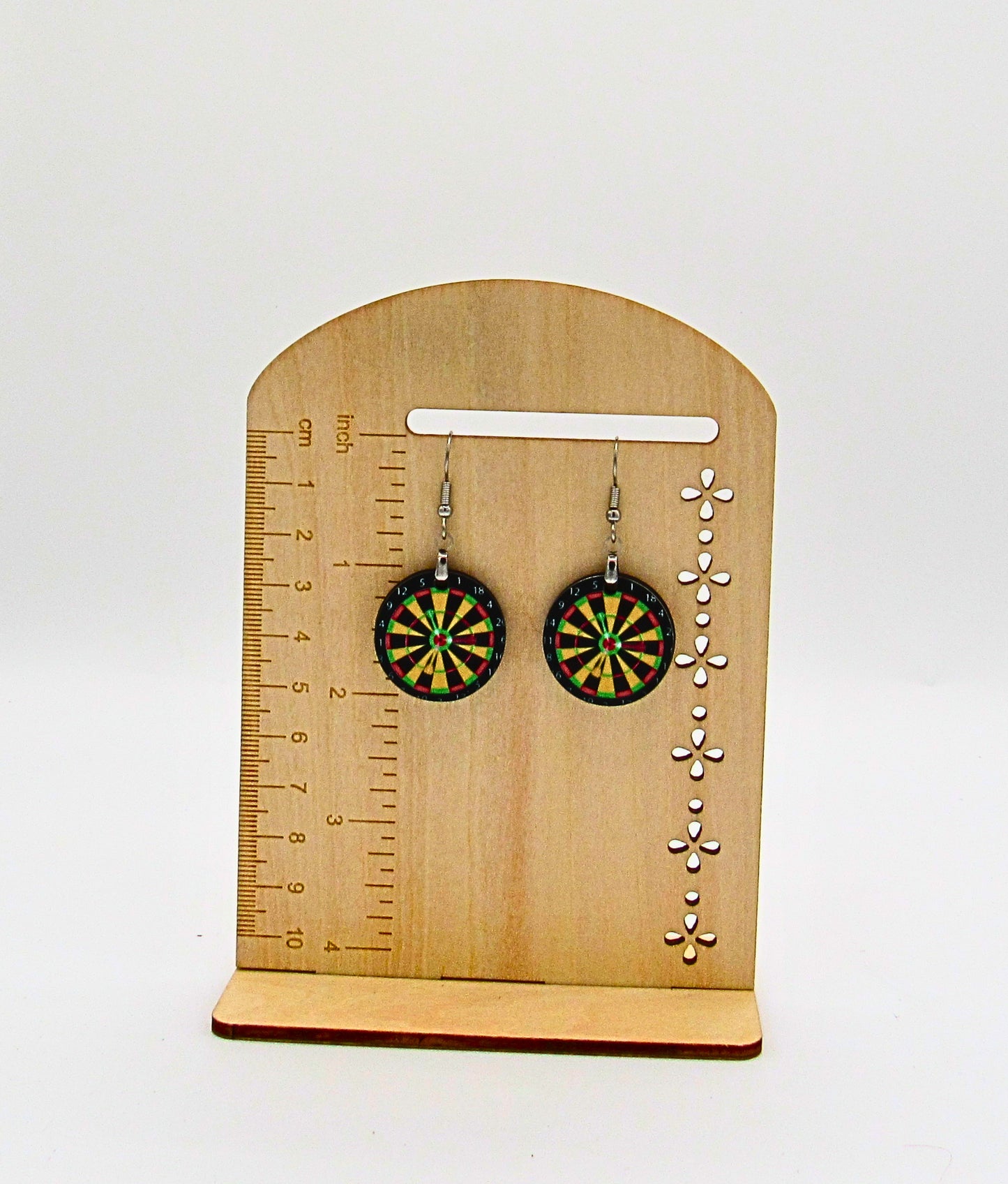 MDF-Round Shaped Sublimated 1 inch Earrings Dart Board