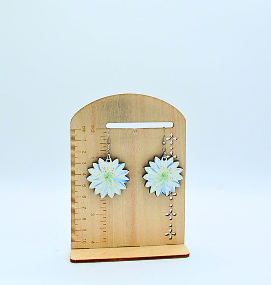 MDF- Edelweiss Shaped Sublimated Earrings 1.5 inch