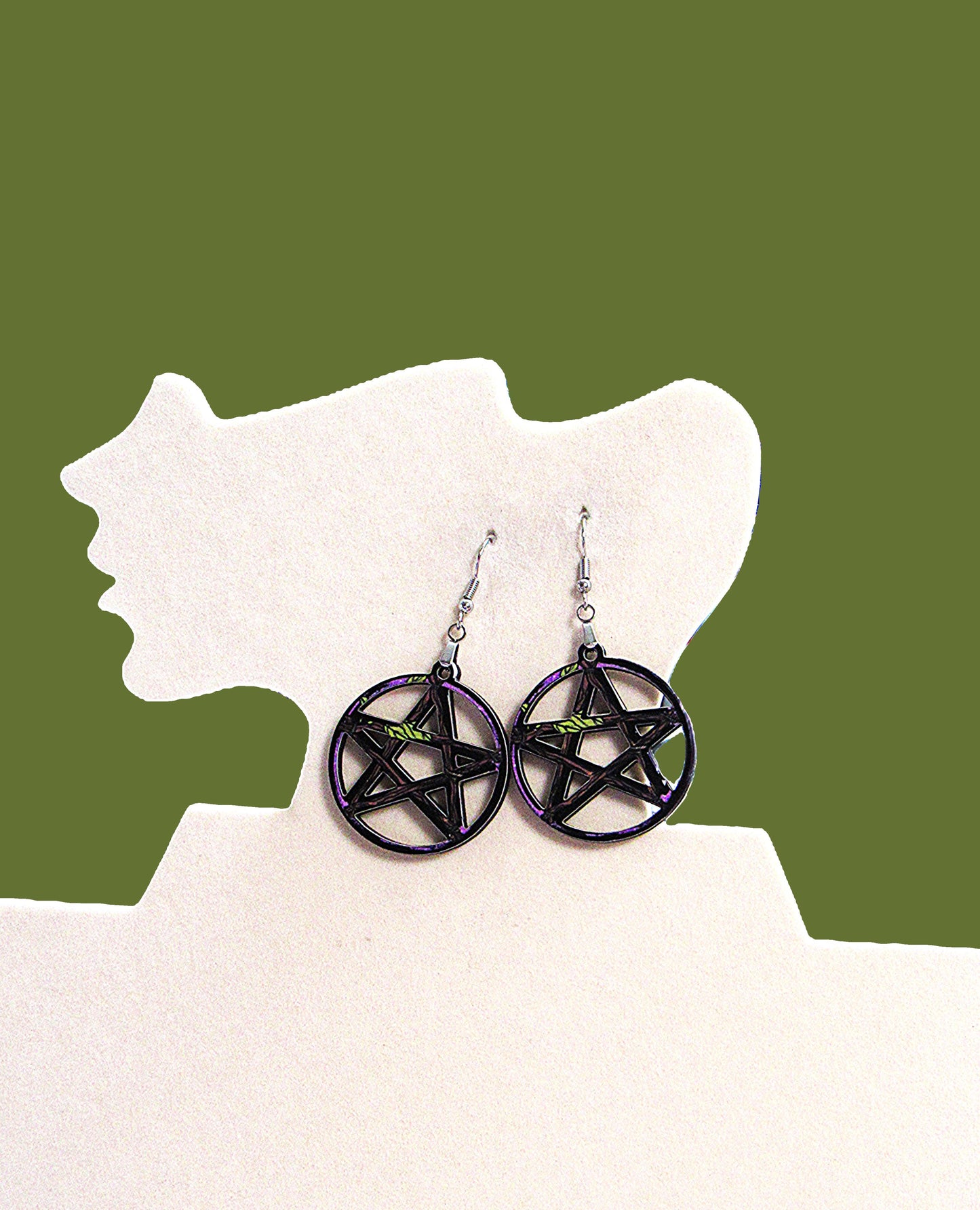 Pentagram Shaped Sublimated Earrings