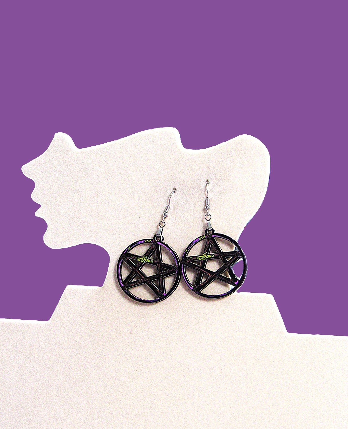 Pentagram Shaped Sublimated Earrings