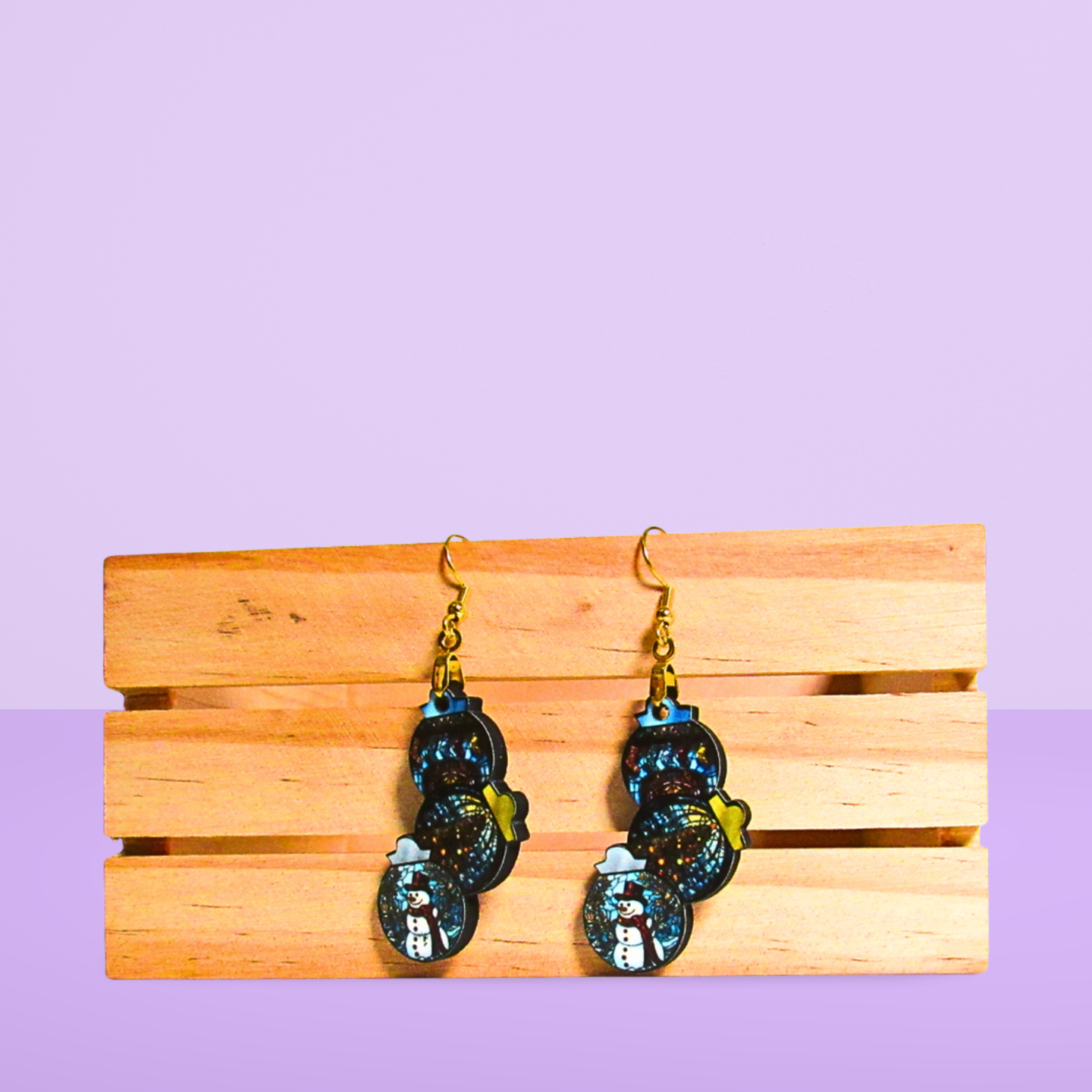 Triple Bulb Shaped Sublimated Earring