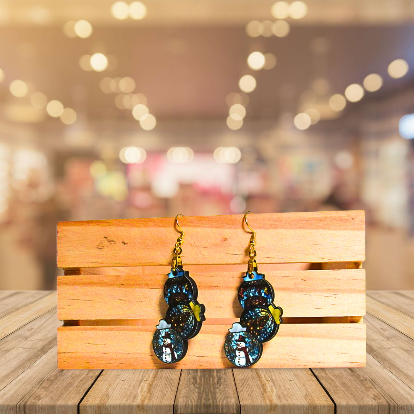 Triple Bulb Shaped Sublimated Earring