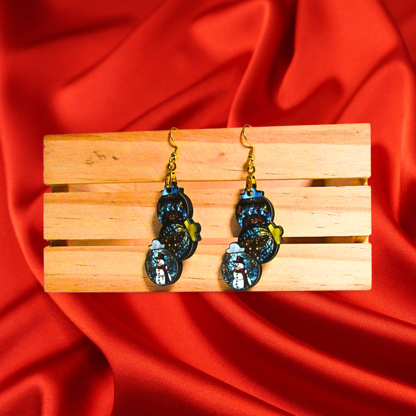 Triple Bulb Shaped Sublimated Earring