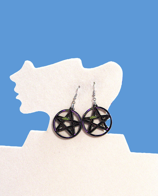 Pentagram Shaped Sublimated Earrings