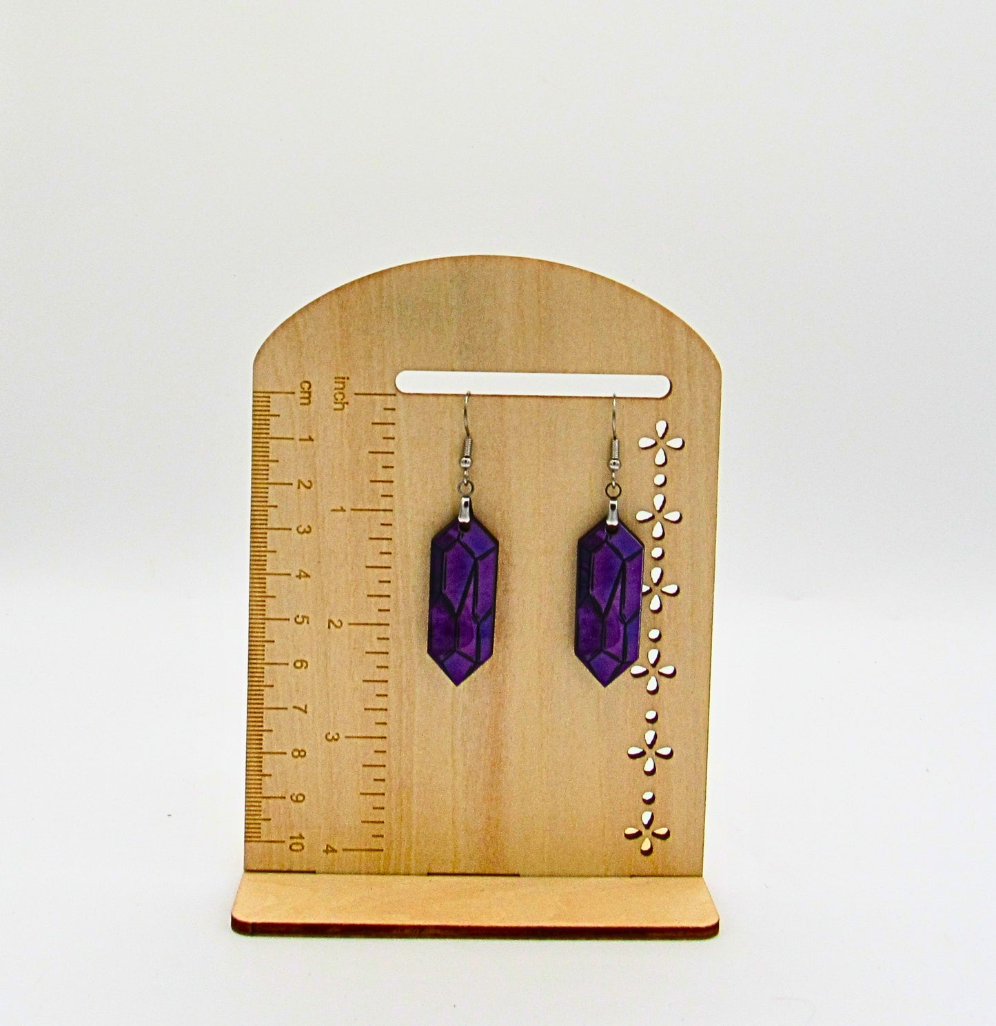 MDF-Gemstone shaped Sublimated Earrings 1.5 inch