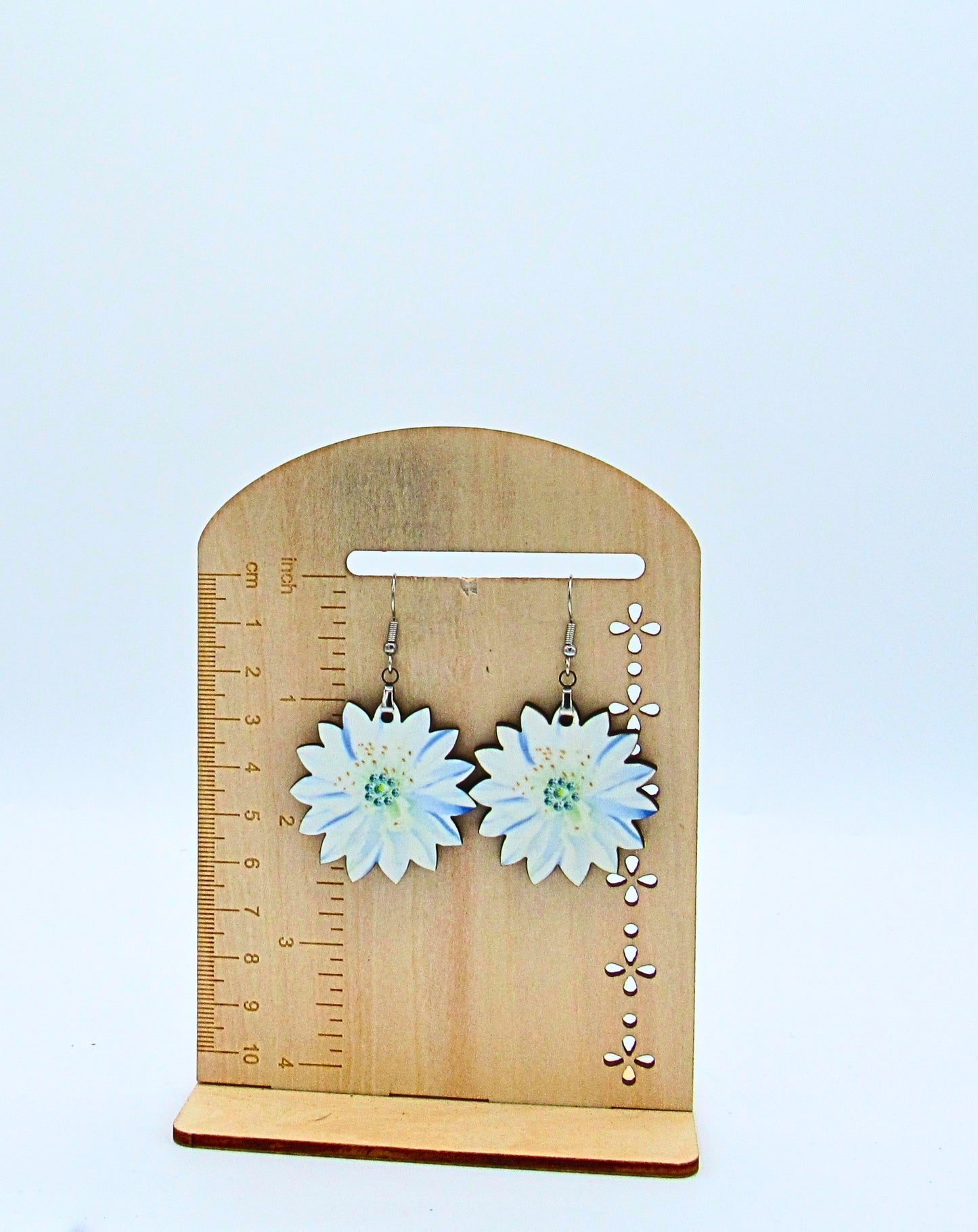 MDF- Edelweiss Shaped Sublimated Earrings 1.5 inch