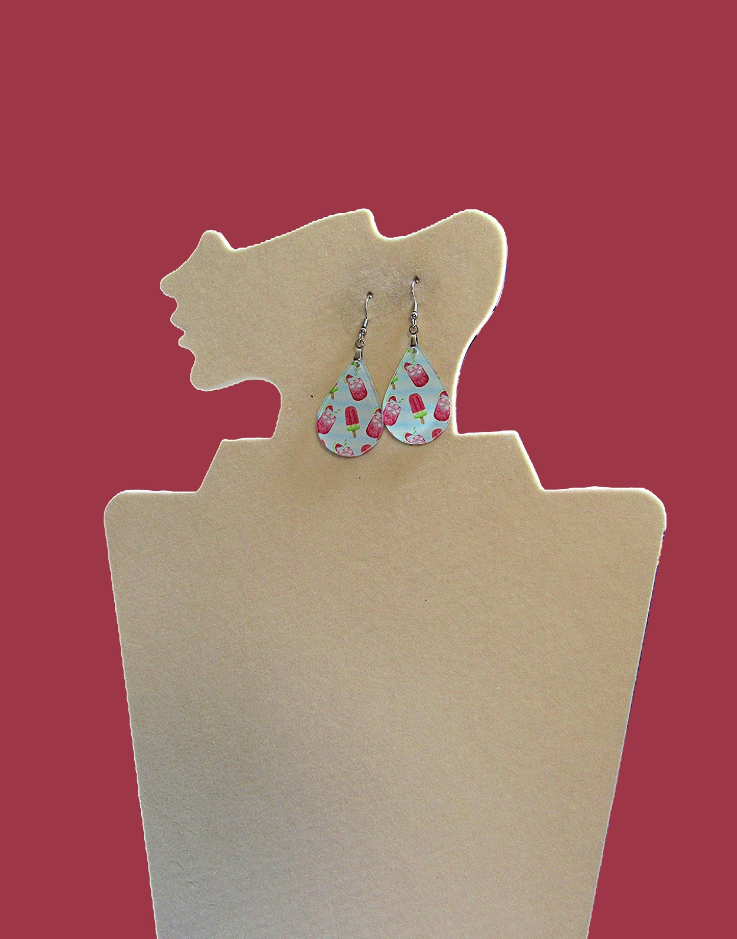 Acrylic Teardrop Shaped Sublimated Earrings