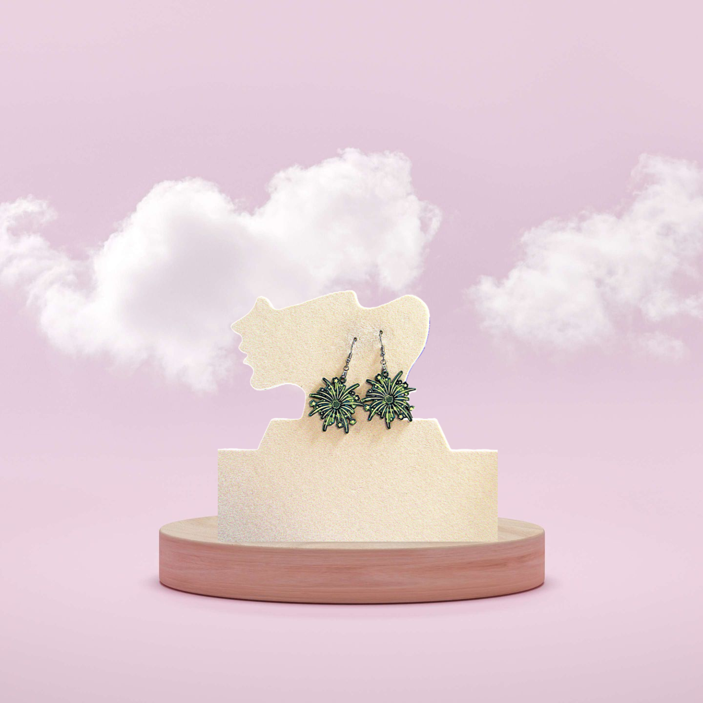 Fireworks Shaped Sublimated Earrings 1.5 inch