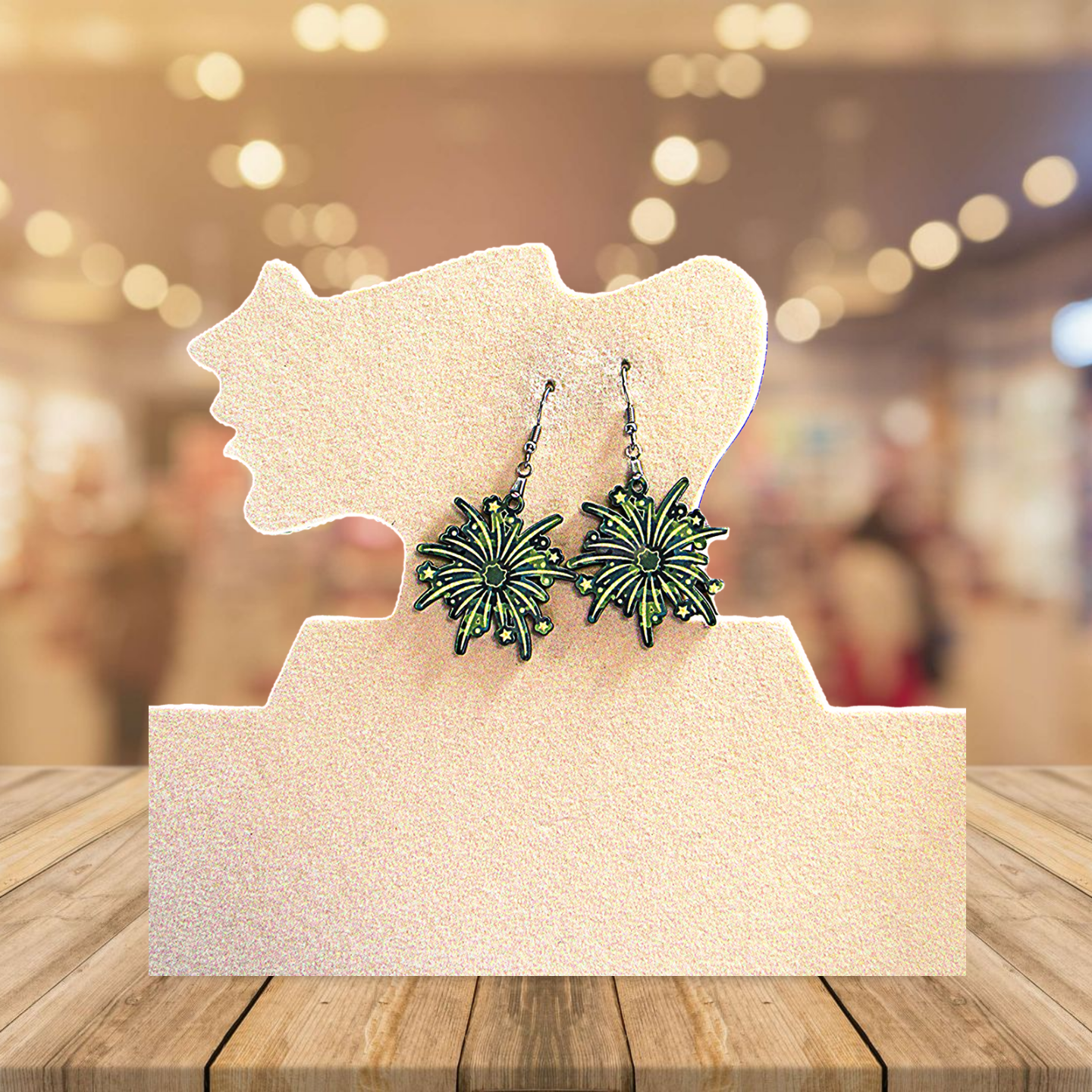 Fireworks Shaped Sublimated Earrings 1.5 inch