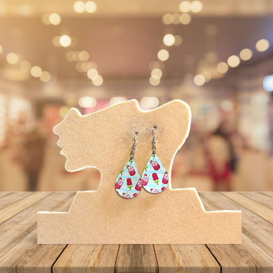 Acrylic Teardrop Shaped Sublimated Earrings