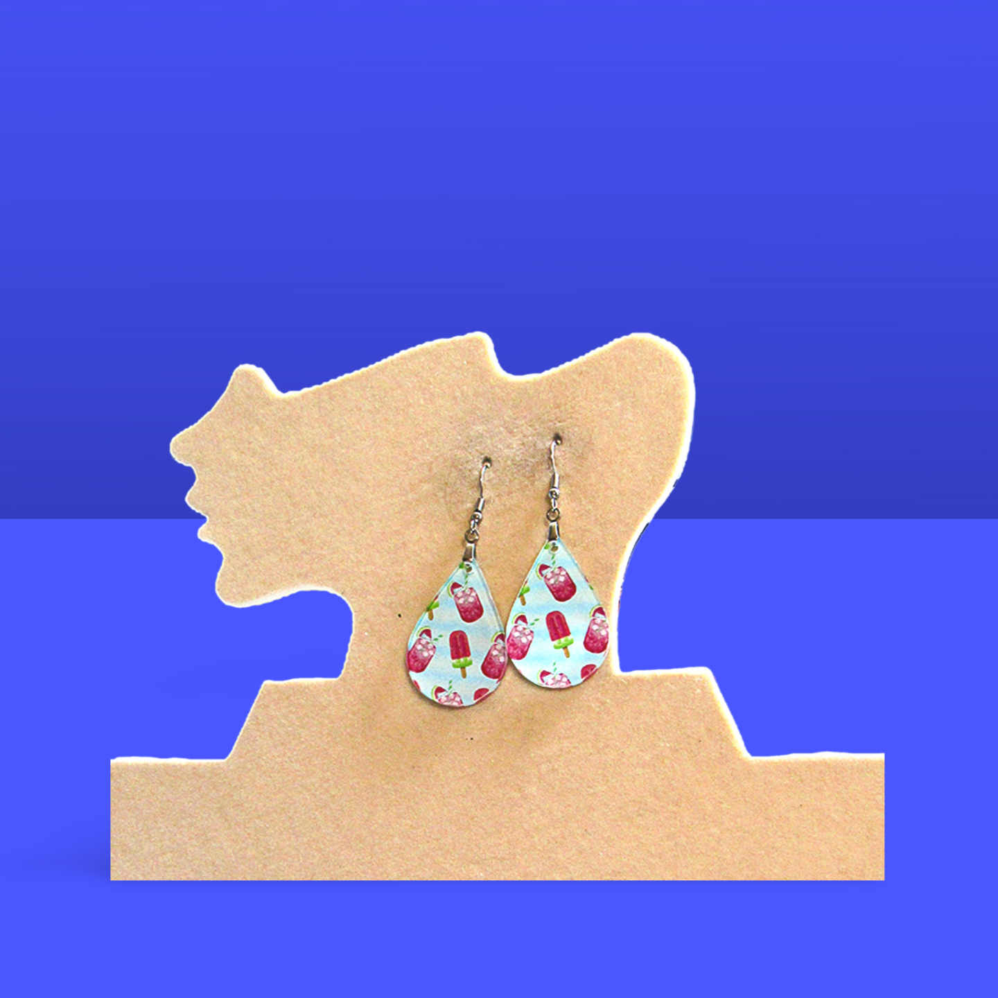 Acrylic Teardrop Shaped Sublimated Earrings