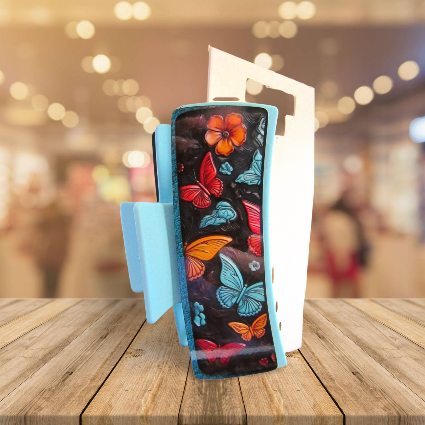 Leather Look Themed Sublimated 4 inch Hair Clip