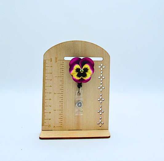 MDF-Pansy Shaped Sublimated Badge Reel