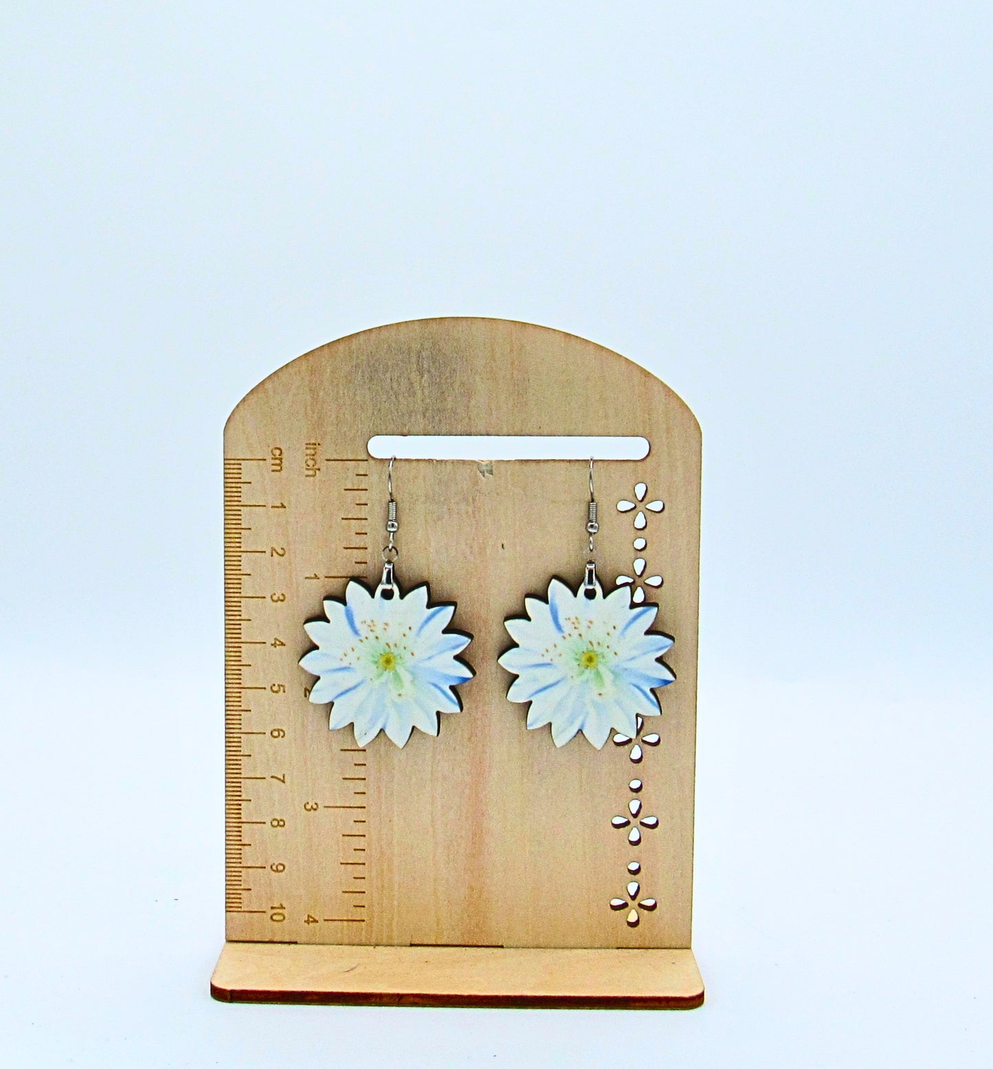 MDF- Edelweiss Shaped Sublimated Earrings 1.5 inch