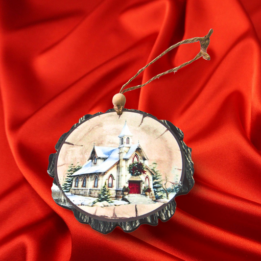 Wooden Slice Slublimated Ornament