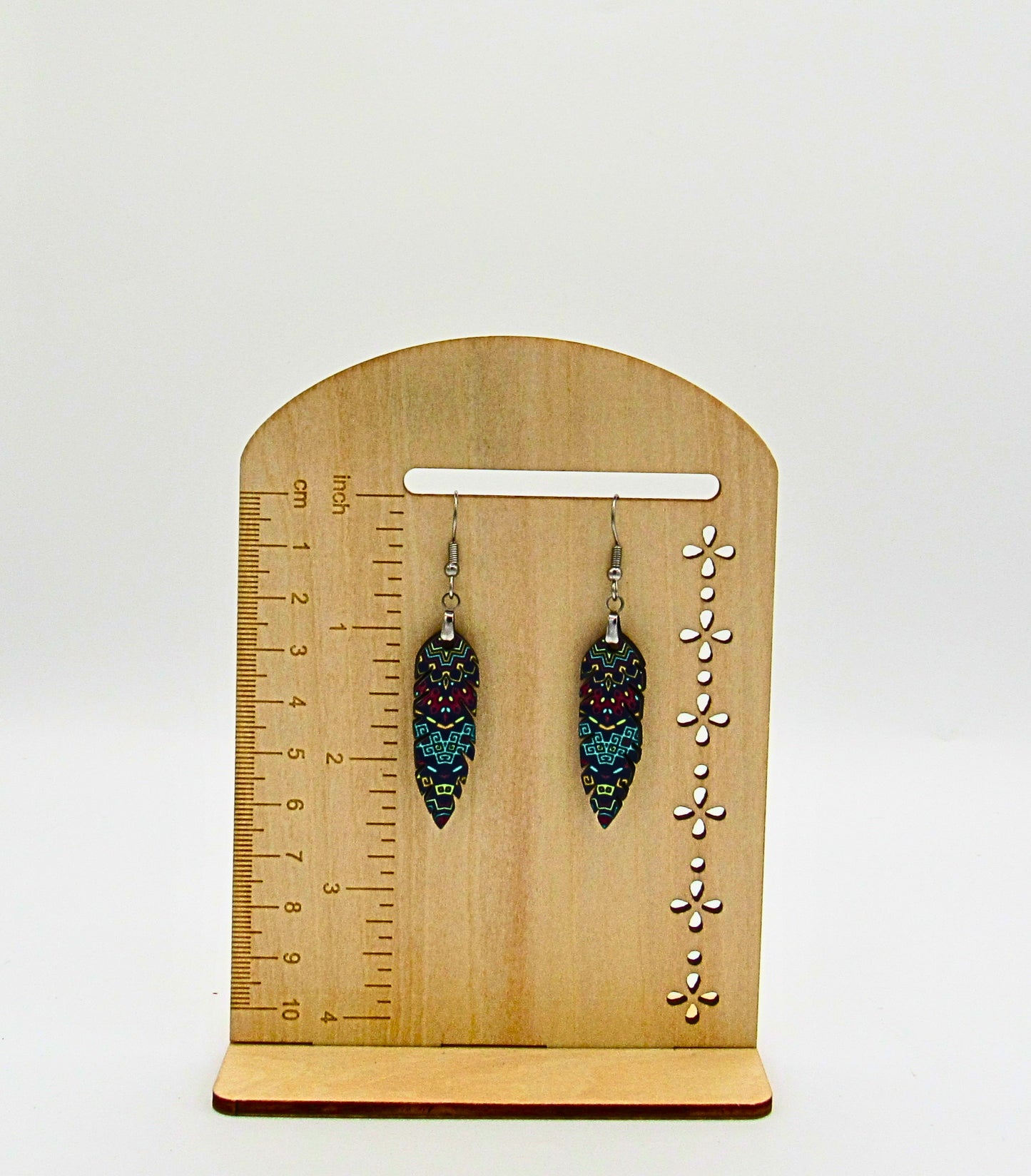 MDF-Feather Shaped Sublimated Earrings 1.5 inch