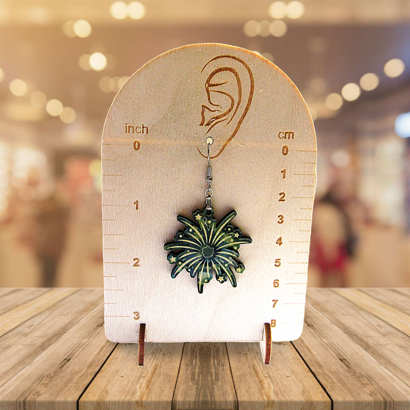 Fireworks Shaped Sublimated Earrings 1.5 inch