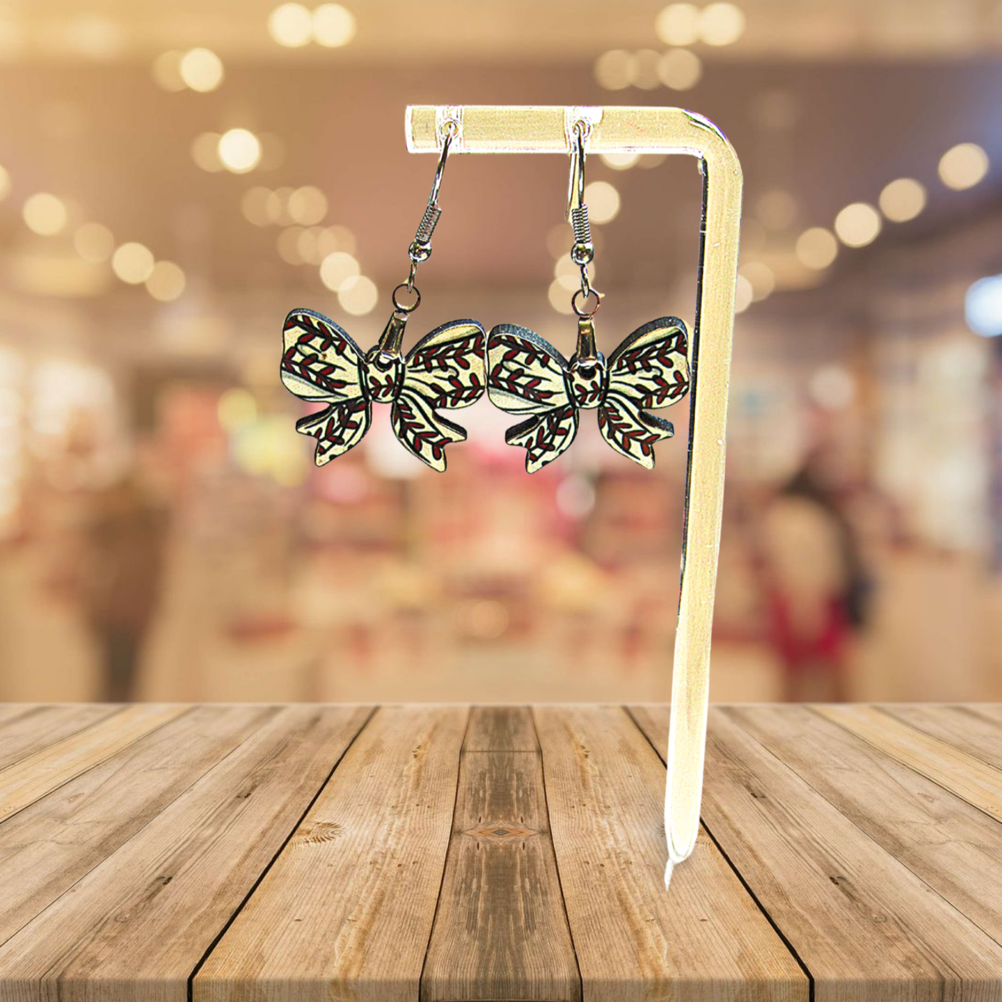 Bow Shaped Sublimated Earrings 1 inch