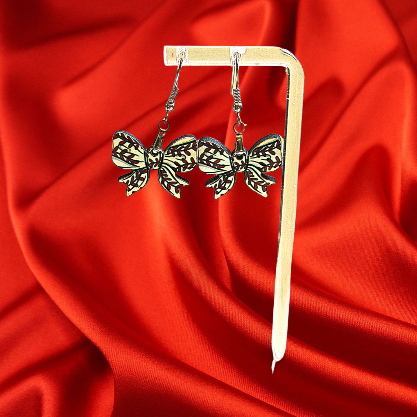 Bow Shaped Sublimated Earrings 1 inch