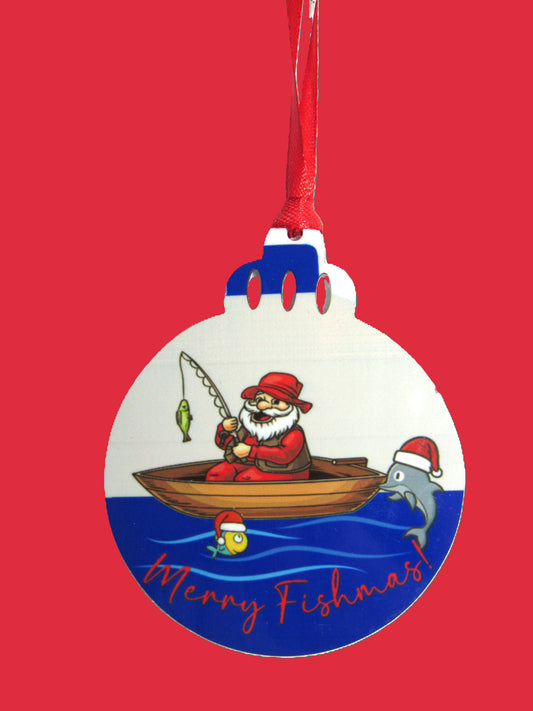 Fishing Bulb Shaped Sublimated Ornament