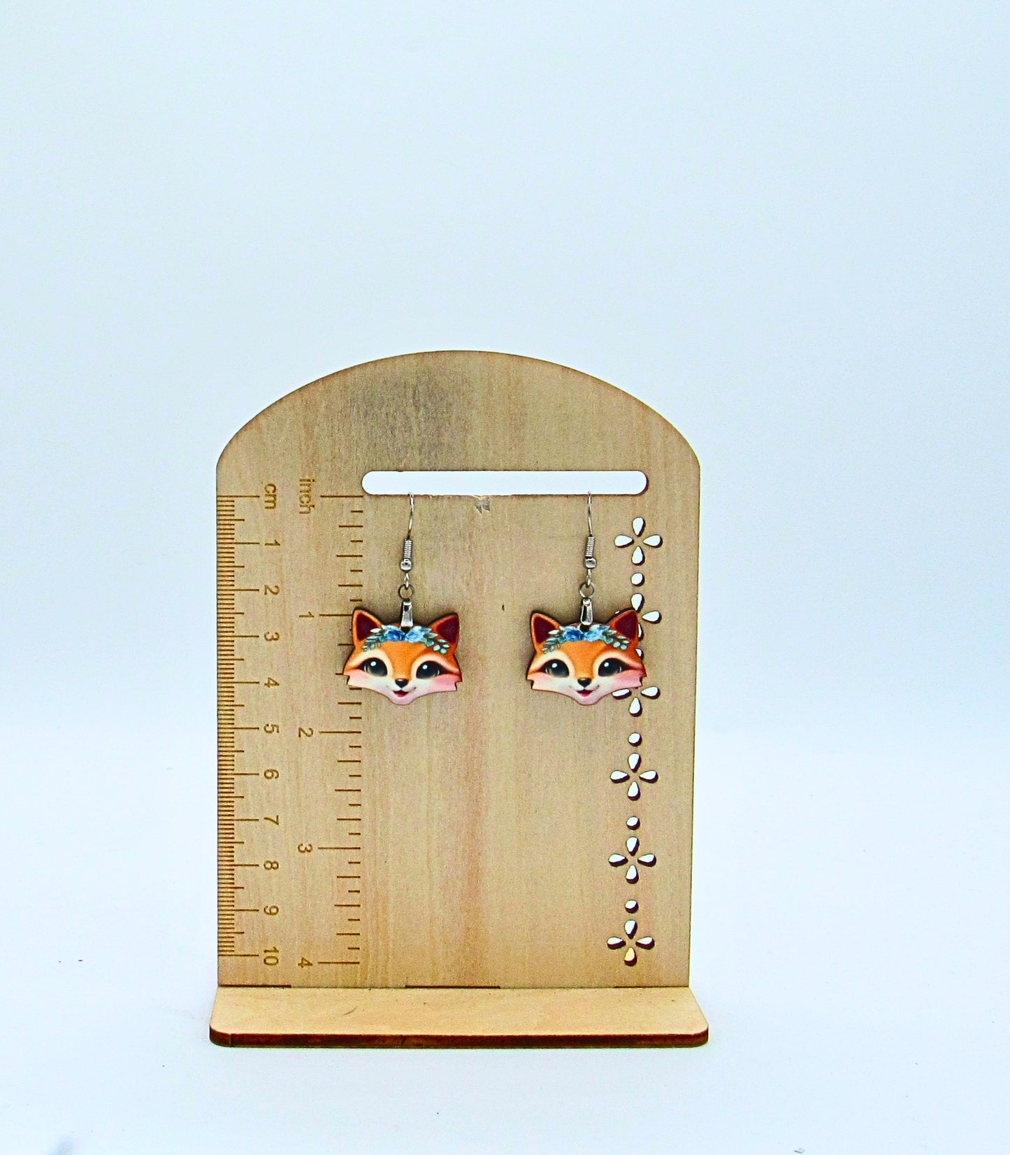 MDF- Fox Head Shaped Sublimated Earrings 1 inch