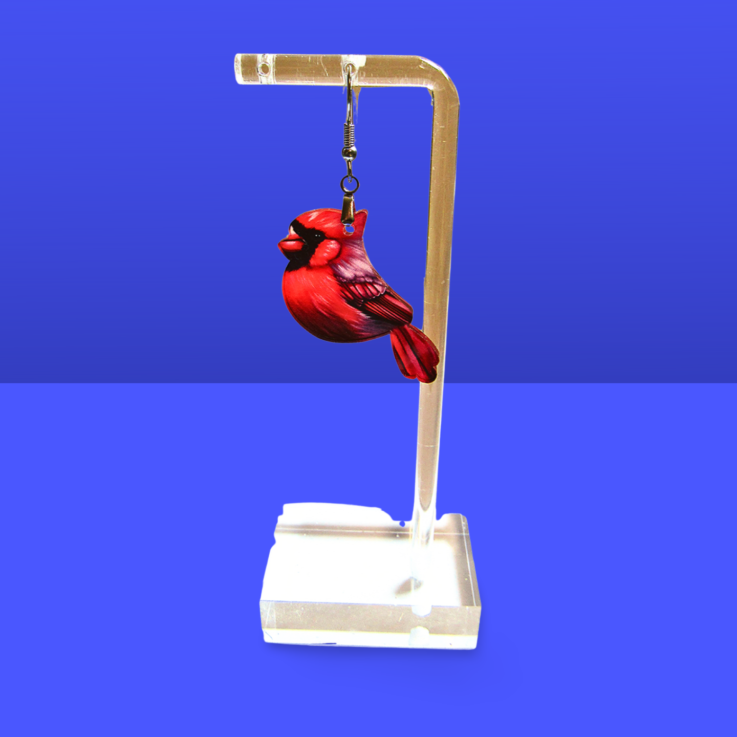 Acrylic Cardinal Shaped Sublimated Earrings