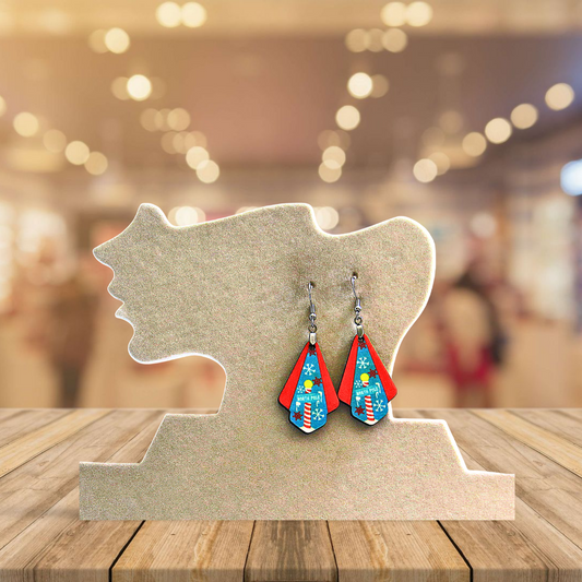 Fan Shaped Sublimated Earrings