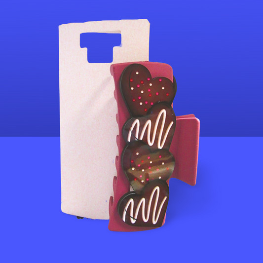 Heart Shaped Sublimated Hair Clip Large