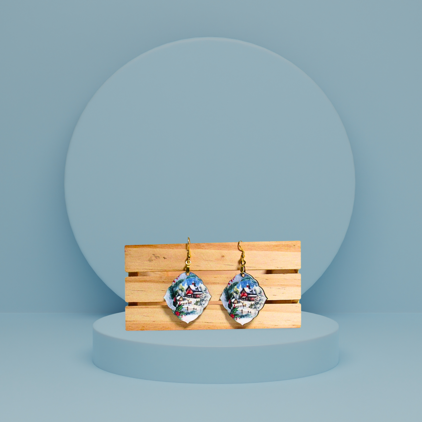 Fancy Diamond Shaped Sublimated Earring