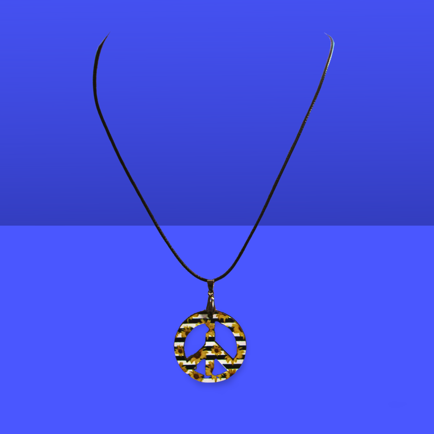 Peace Sign Shaped Sublimated Necklace