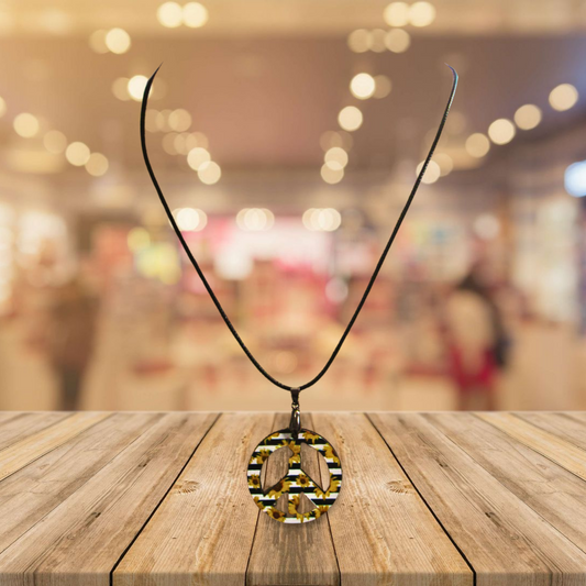 Peace Sign Shaped Sublimated Necklace