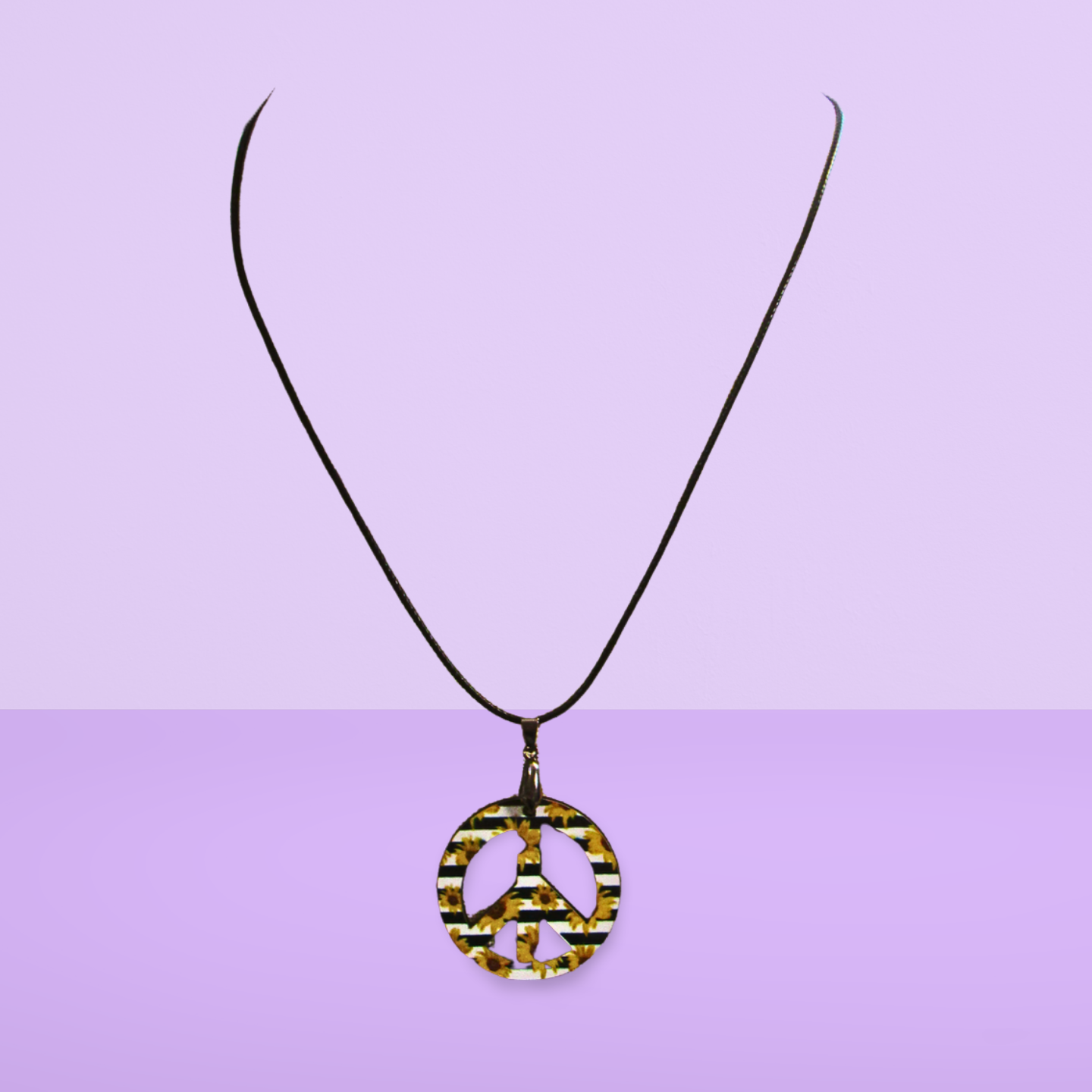 Peace Sign Shaped Sublimated Necklace