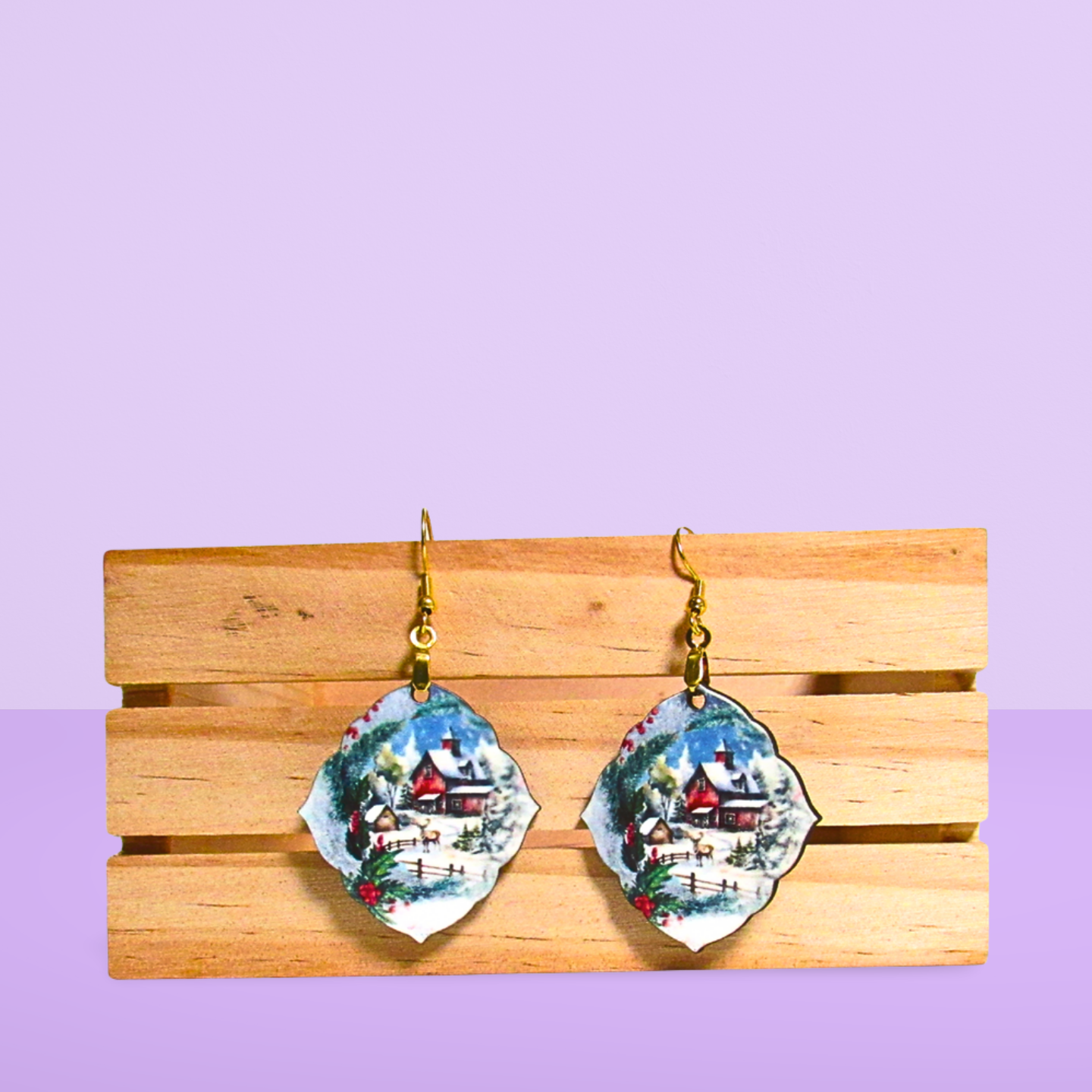 Fancy Diamond Shaped Sublimated Earring