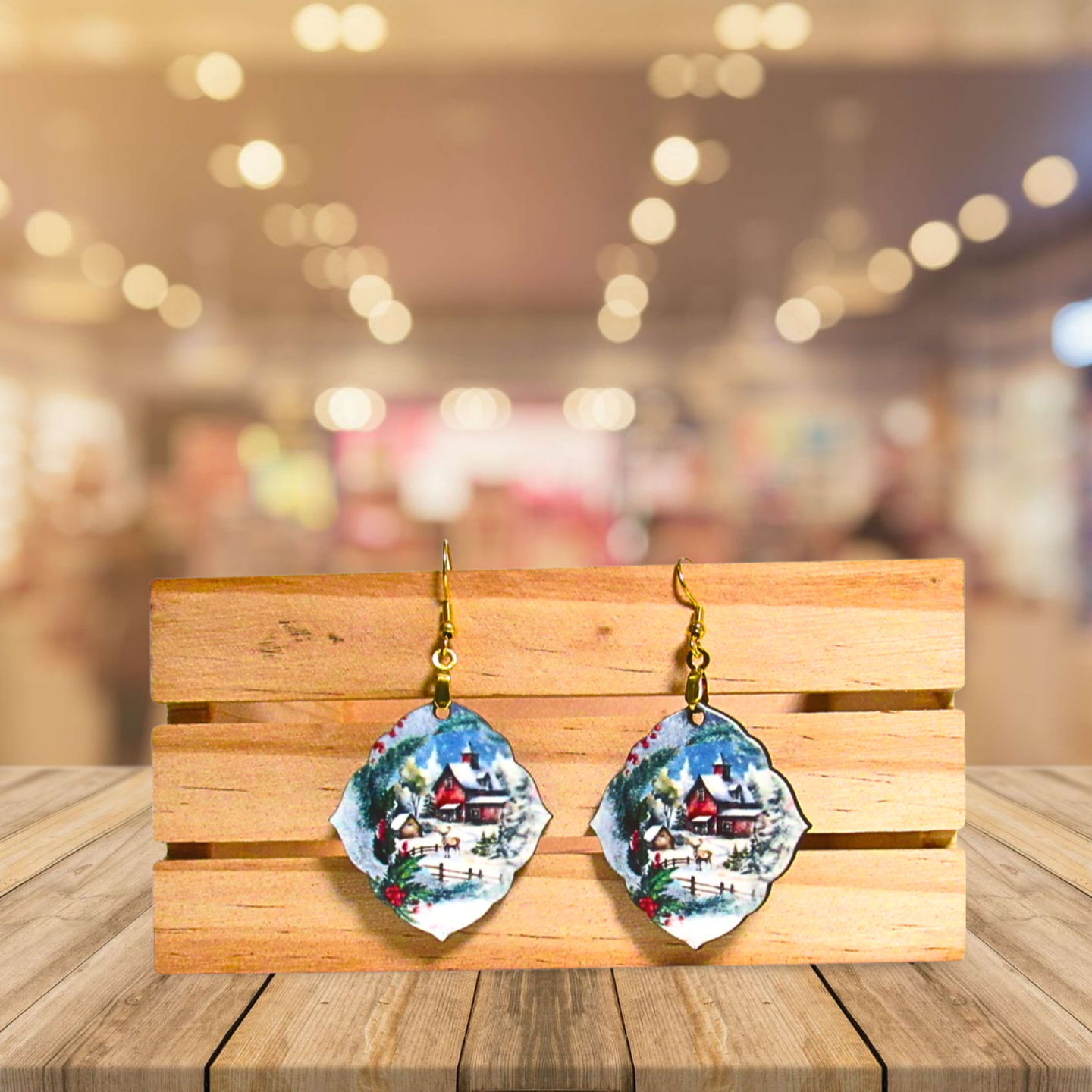 Fancy Diamond Shaped Sublimated Earring