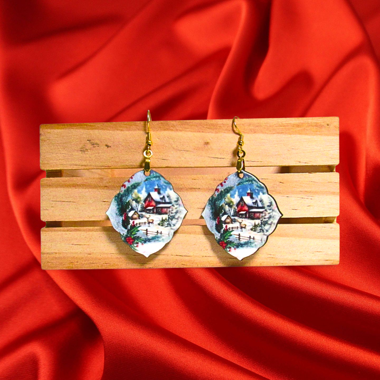 Fancy Diamond Shaped Sublimated Earring