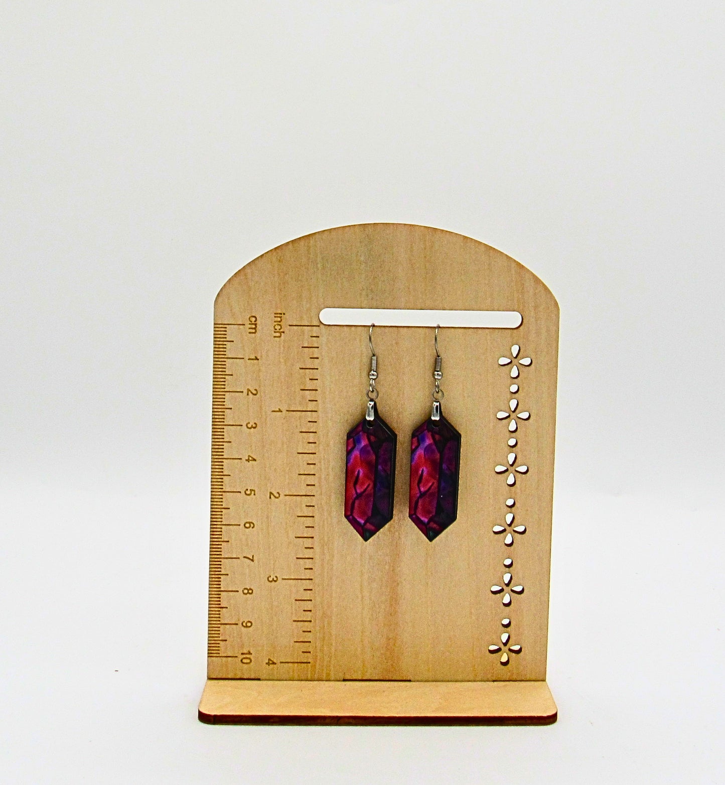 MDF-Gemstone shaped Sublimated Earrings 1.5 inch