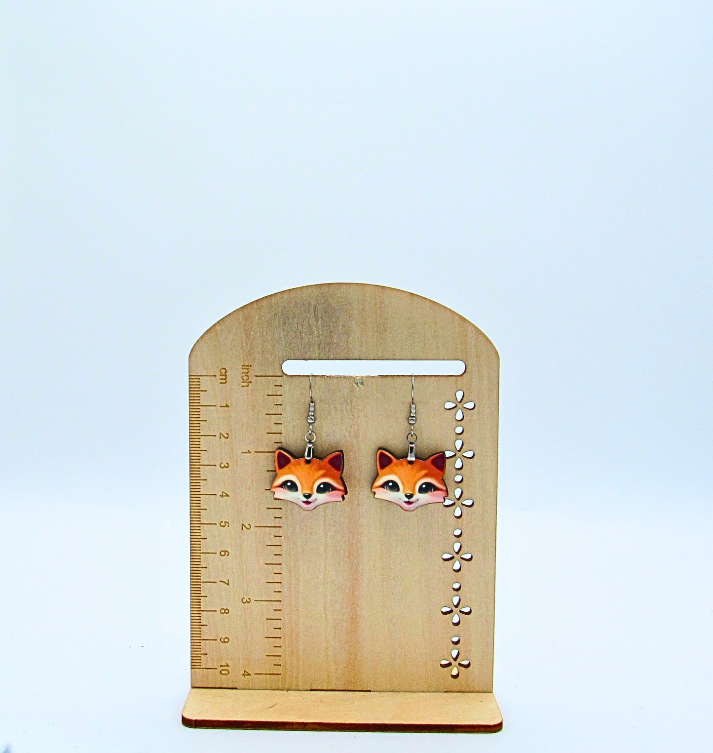 MDF- Fox Head Shaped Sublimated Earrings 1 inch