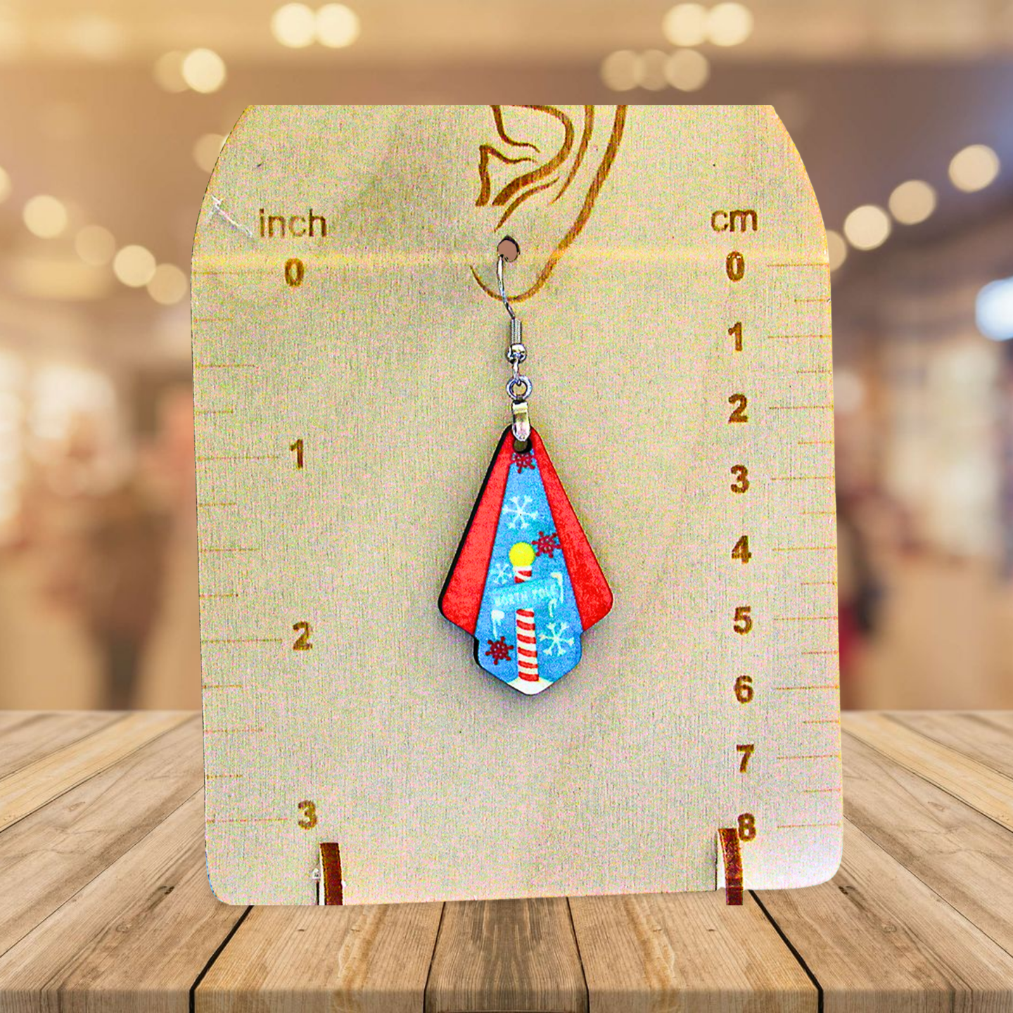 Fan Shaped Sublimated Earrings