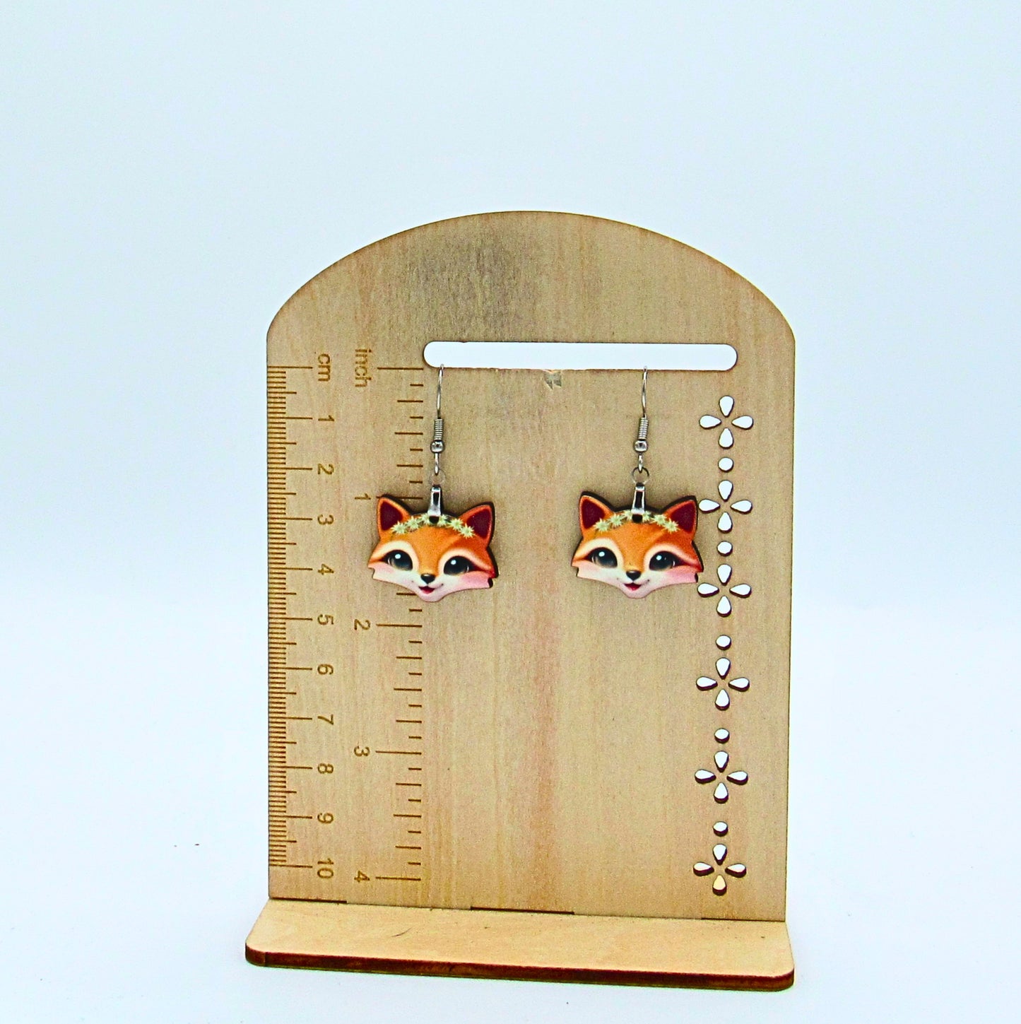 MDF- Fox Head Shaped Sublimated Earrings 1 inch