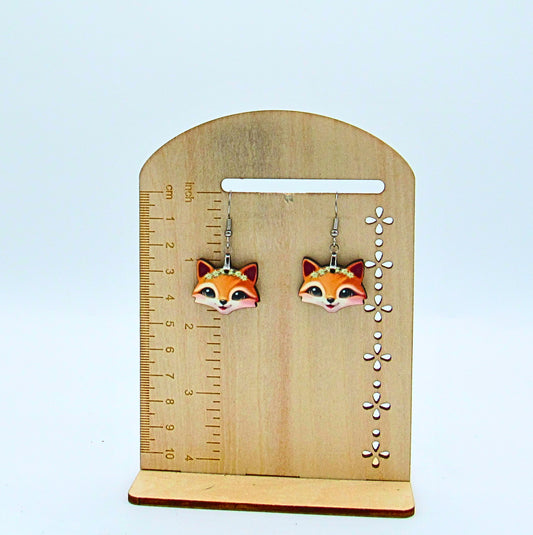 MDF- Fox Head Shaped Sublimated Earrings 1 inch