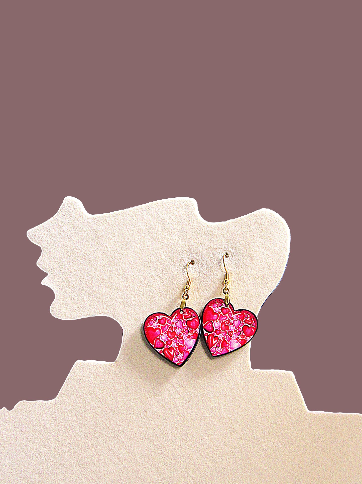 Heart Shaped Sublimated Earrings