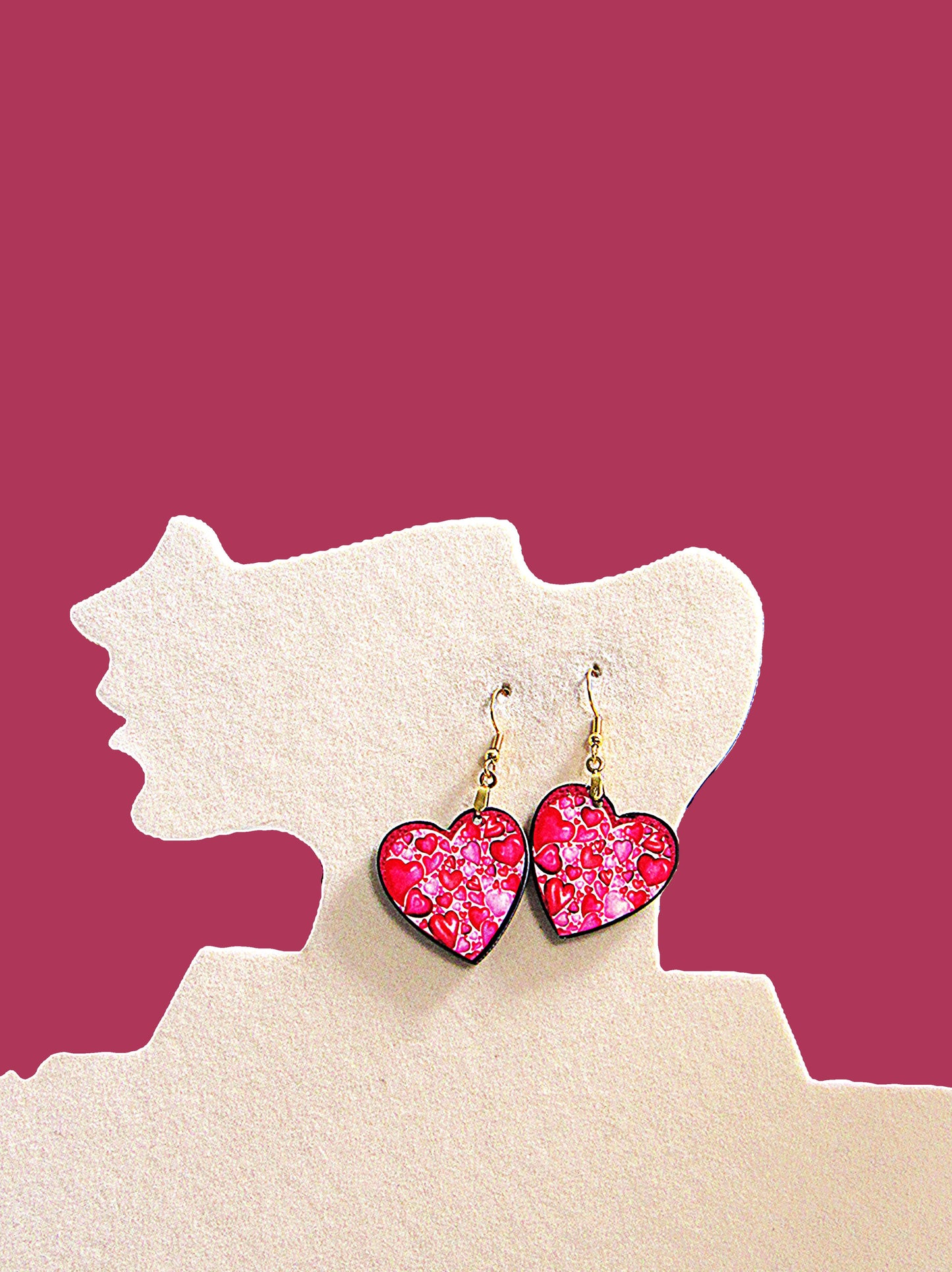 Heart Shaped Sublimated Earrings