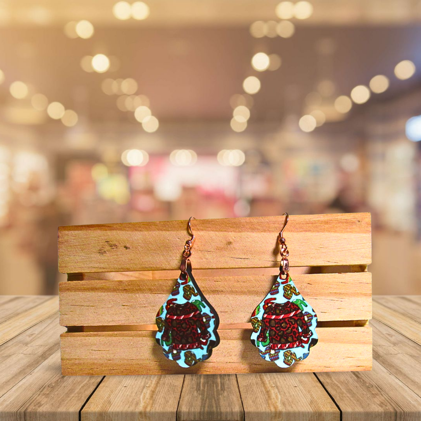 Fancy Teardrop Shaped Sublimated Earrings