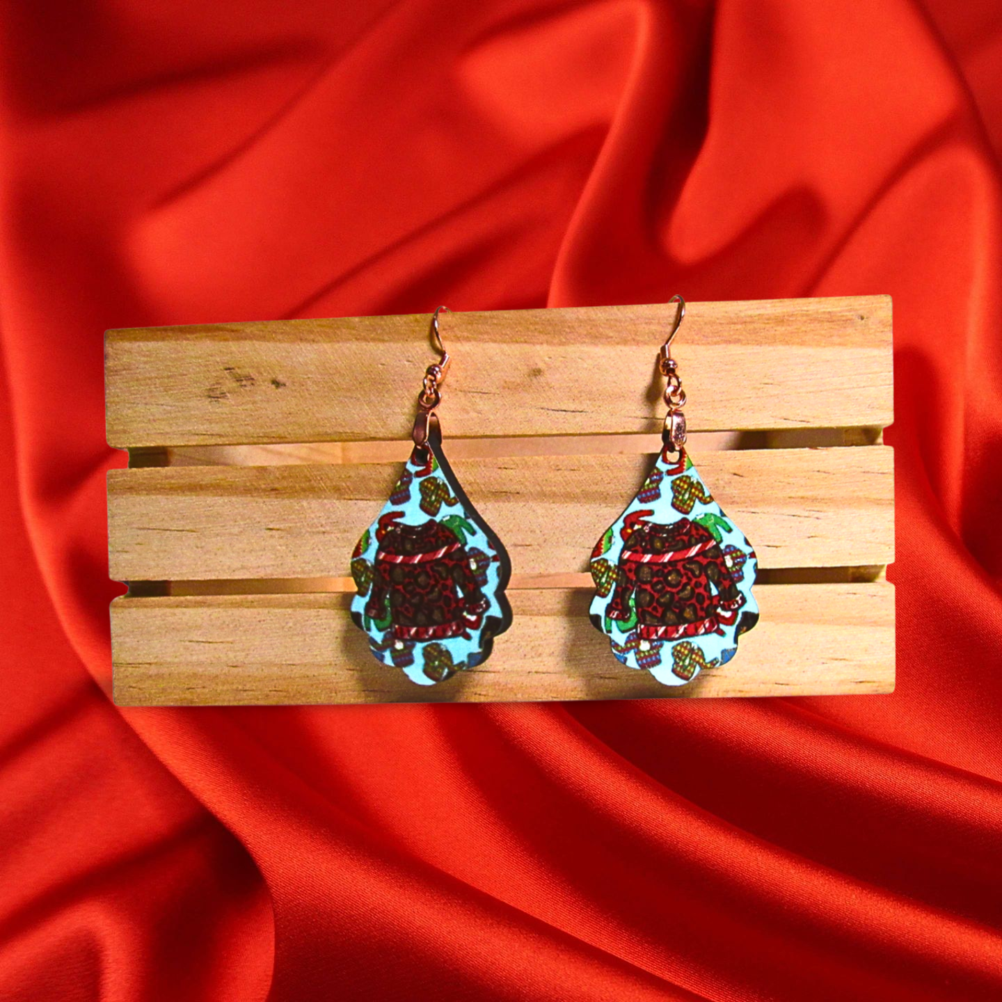 Fancy Teardrop Shaped Sublimated Earrings