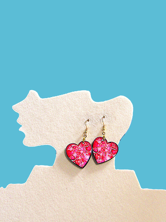 Heart Shaped Sublimated Earrings