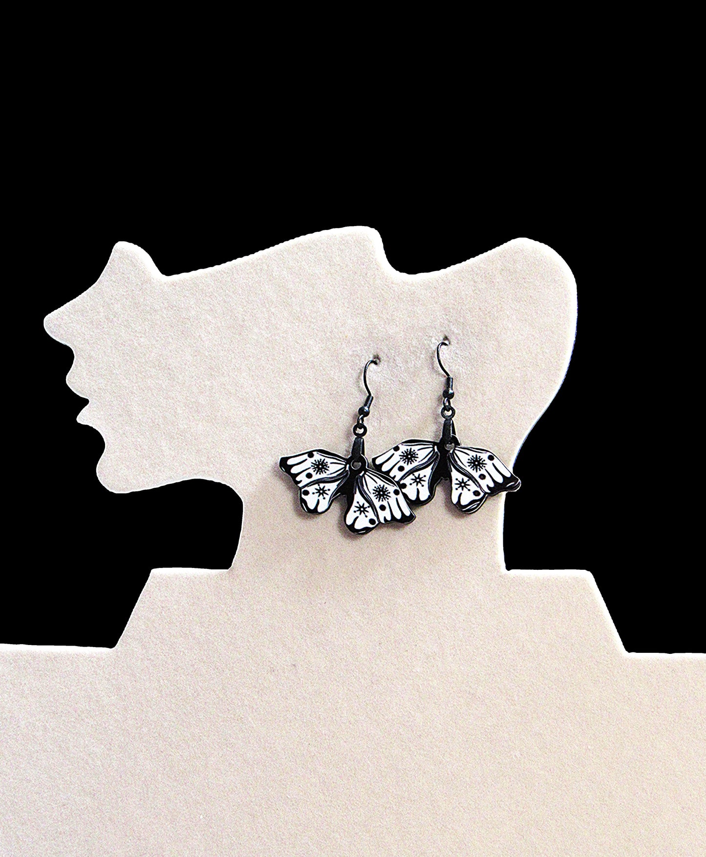 Moth Shaped Sublimated Earring 1.5 inch