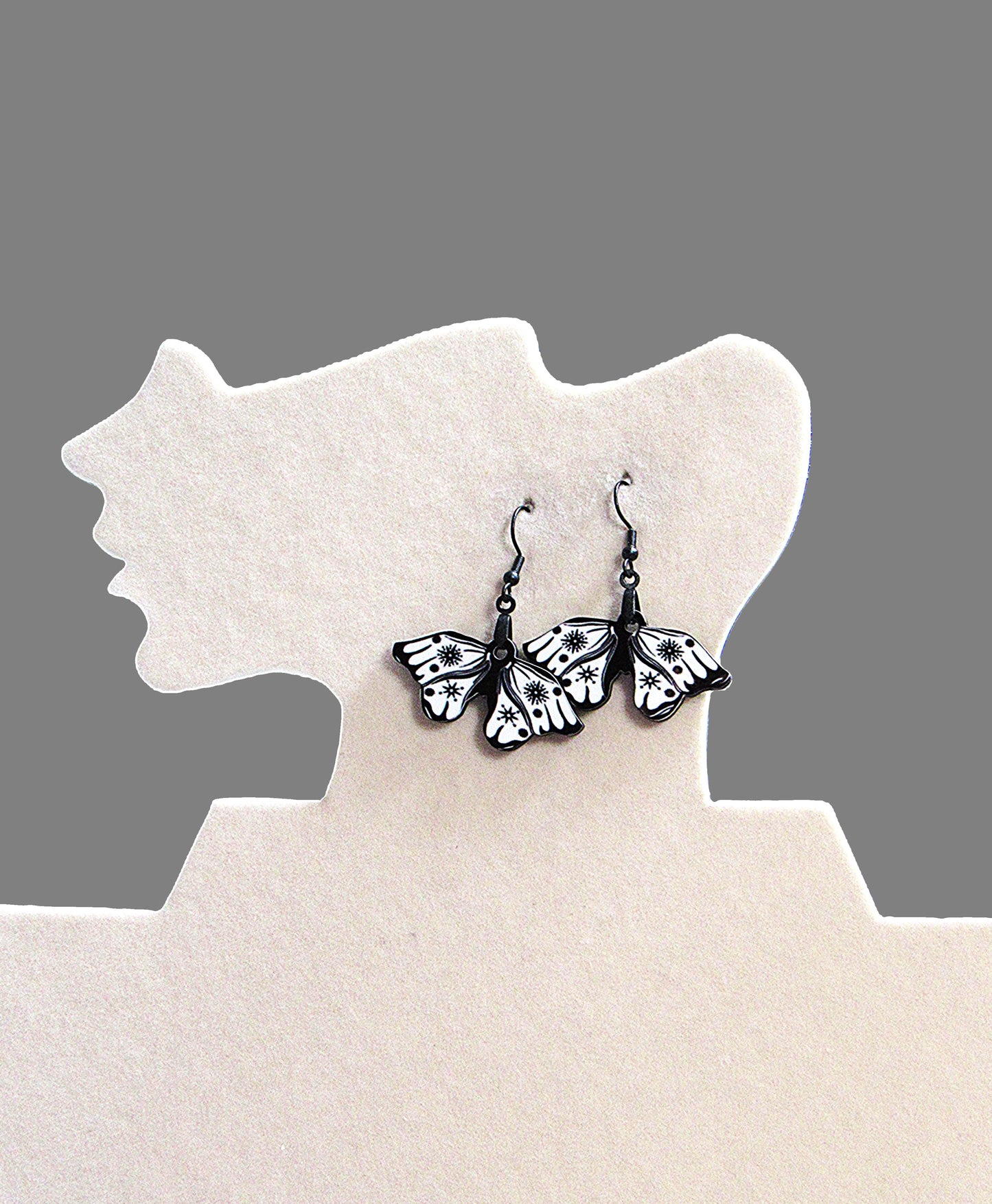 Moth Shaped Sublimated Earring 1.5 inch